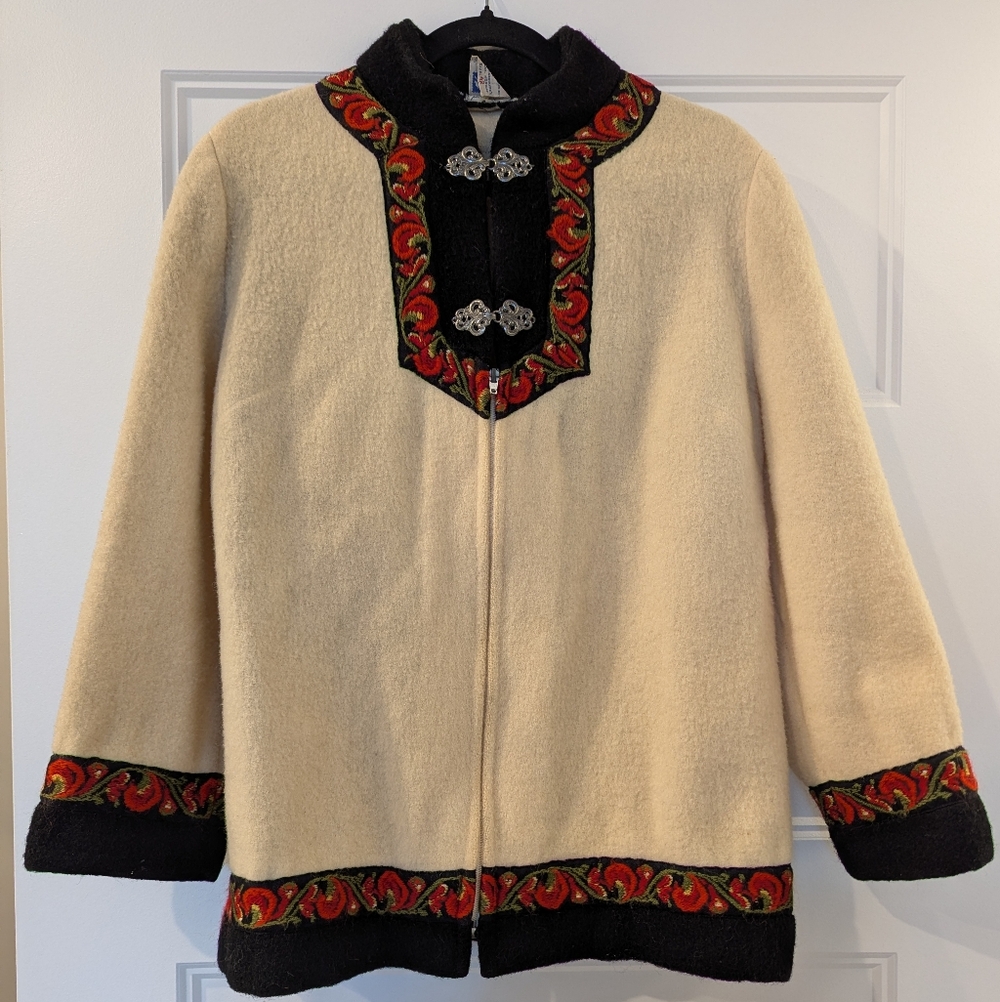 Vintage Norwegian Jacket with Embroidery
